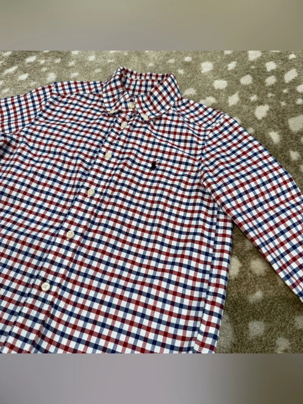 Bundle (2) Long-Sleeve Plaid Button-Down Shirts Ralph Lauren/Old Navy. Size 4/4T